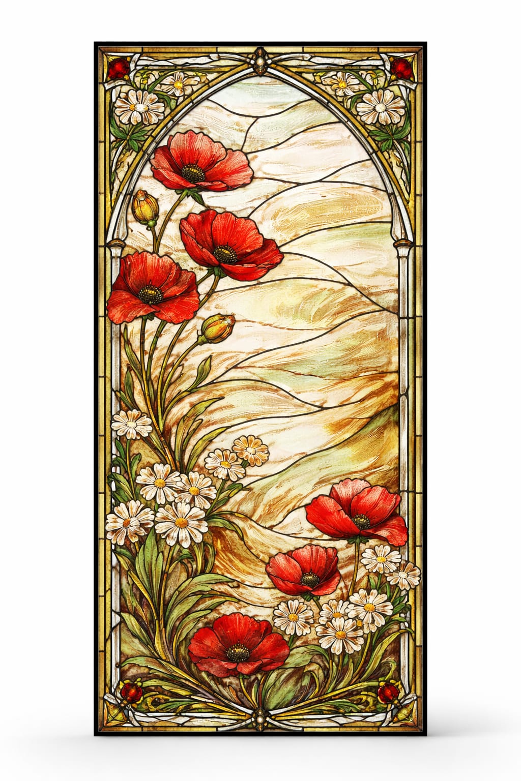 Poppies & Daisies Panel — Private Residence