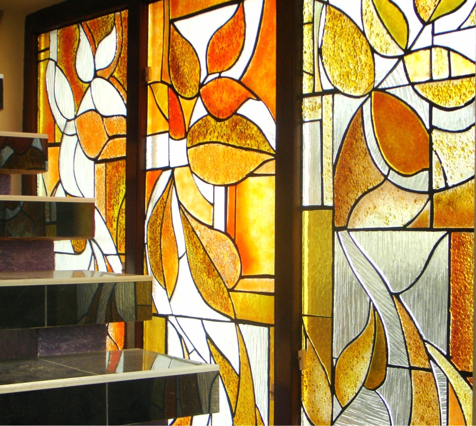 Staircase Stained Glass — Private Residence